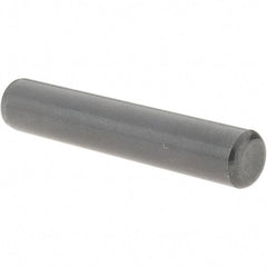 Value Collection - 3/8" Diam x 2" Pin Length Grade 8 Alloy Steel Standard Dowel Pin - Bright Finish, C 47-58 & C 60 (Surface) Hardness, 16,550 Lb (Single Shear), 33,100 Lb (Double Shear) Breaking Strength, 1 Beveled & 1 Rounded End - Best Tool & Supply