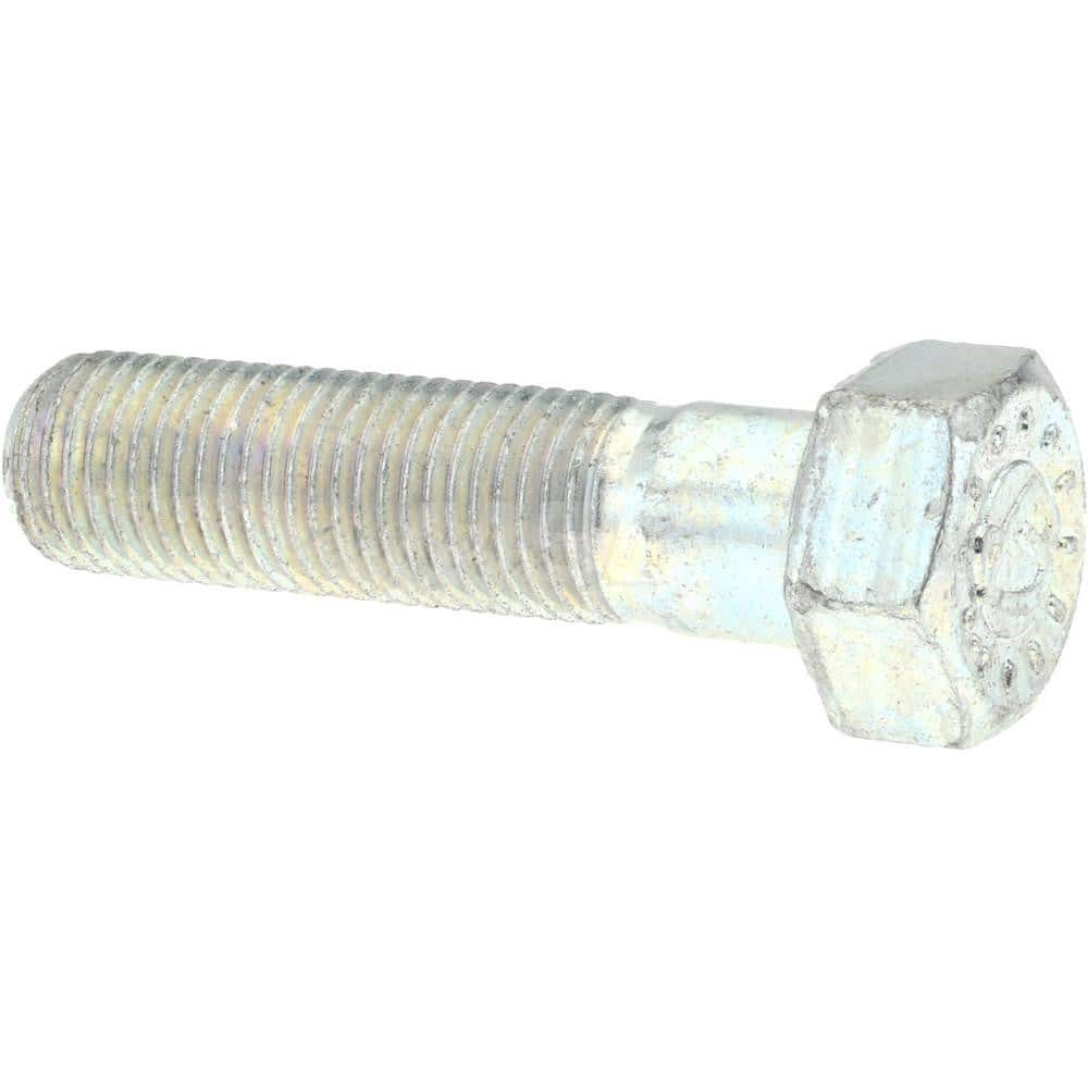 Hex Head Cap Screw: 3/8-24 x 2-1/2″, Grade 9 Alloy Steel, Zinc-Plated Clear Chromate