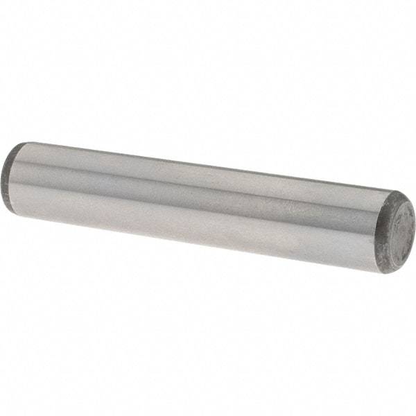 Value Collection - 3/8" Diam x 2" Pin Length Grade 8 Alloy Steel Standard Dowel Pin - C 50-58 Hardness, 28,700 Lb Breaking Strength, 1 Beveled & 1 Rounded End - Best Tool & Supply