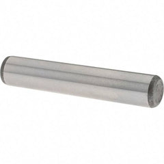 Value Collection - 3/8" Diam x 2" Pin Length Grade 8 Alloy Steel Standard Dowel Pin - C 50-58 Hardness, 28,700 Lb Breaking Strength, 1 Beveled & 1 Rounded End - Best Tool & Supply