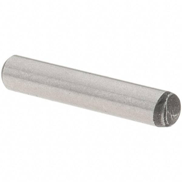 Value Collection - 3/32" Diam x 1/2" Pin Length Grade 8 Alloy Steel Standard Dowel Pin - C 50-58 Hardness, 1,800 Lb Breaking Strength, 1 Beveled & 1 Rounded End - Best Tool & Supply