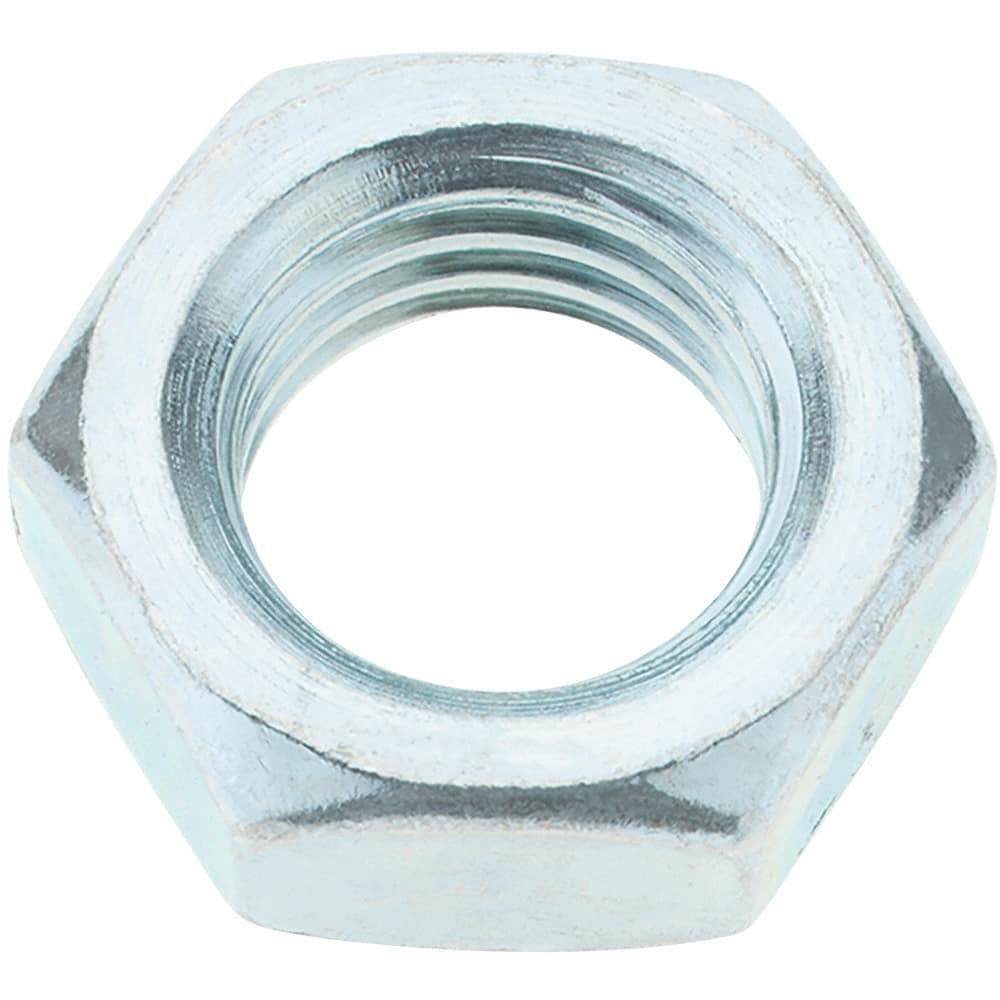 Value Collection - 7/8-9 UNC Steel Right Hand Hex Jam Nut - 1-5/16" Across Flats, 0.4844" High, Zinc-Plated Finish - Best Tool & Supply