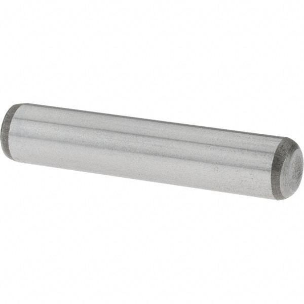 Value Collection - 1/4" Diam x 1-1/4" Pin Length Grade 8 Alloy Steel Standard Dowel Pin - C 50-58 Hardness, 12,800 Lb Breaking Strength, 1 Beveled & 1 Rounded End - Best Tool & Supply