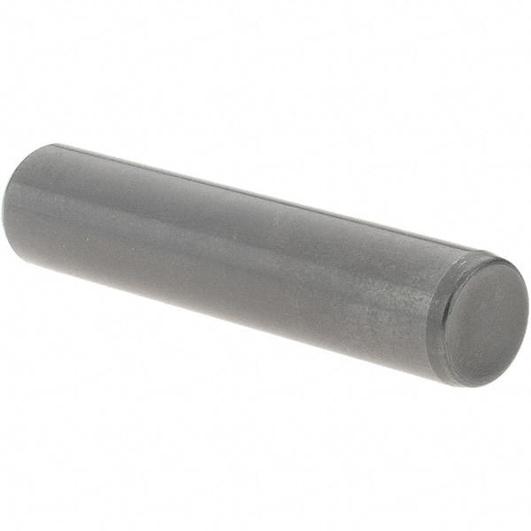 Value Collection - 3/8" Diam x 1-3/4" Pin Length Grade 8 Alloy Steel Standard Dowel Pin - Bright Finish, C 47-58 & C 60 (Surface) Hardness, 16,550 Lb (Single Shear), 33,100 Lb (Double Shear) Breaking Strength, 1 Beveled & 1 Rounded End - Best Tool & Supply