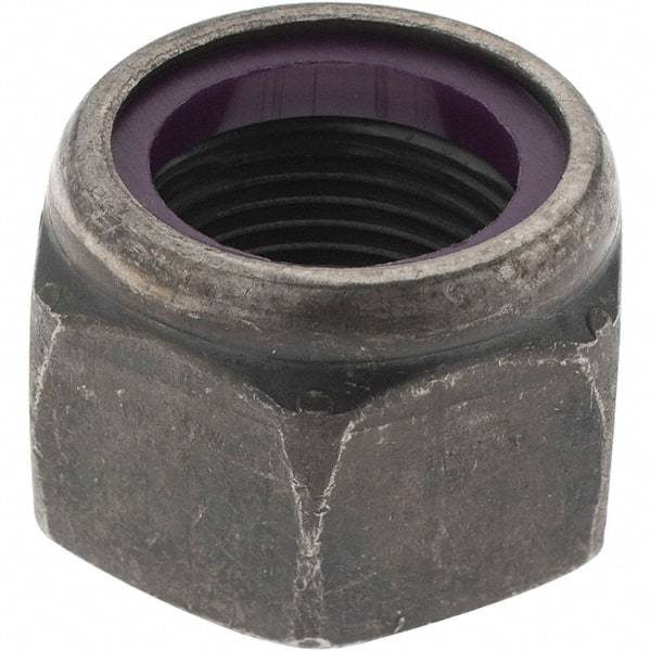 Value Collection - 1-14 UNF Grade 8 Hex Lock Nut with Nylon Insert - 1-7/16" Width Across Flats, 1-3/64" High, Uncoated - Best Tool & Supply