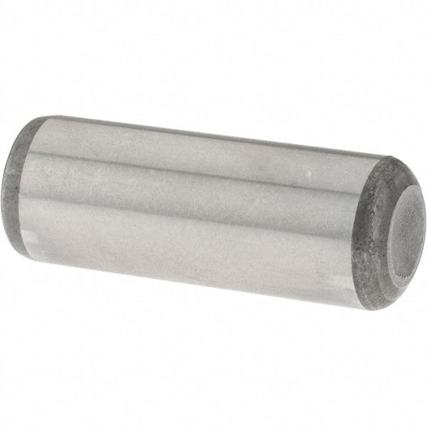 Value Collection - 3/8" Diam x 1" Pin Length Grade 8 Alloy Steel Standard Dowel Pin - C 50-58 Hardness, 28,700 Lb Breaking Strength, 1 Beveled & 1 Rounded End - Best Tool & Supply