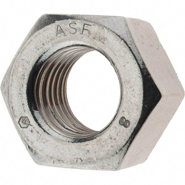 Value Collection - 7/8-9 UNC Stainless Steel Right Hand Heavy Hex Nut - 1-7/16" Across Flats, 55/64" High - Best Tool & Supply