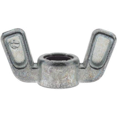 Value Collection - 3/8-16 UNC, Zinc Plated, Zinc Alloy Nylon-Insert Locking Wing Nut - Grade 2, 1-1/2" Wing Span, 0.718" Wing Span - Best Tool & Supply