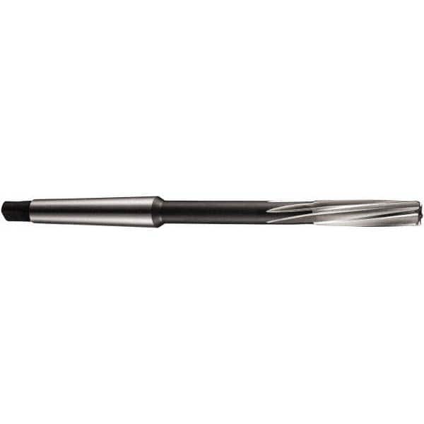 Chucking Reamer: 1.8124″ Dia, 13.396″ OAL, 3.3096″ Flute Length, Morse Taper Shank, Cobalt Steel 12 Flute, RH