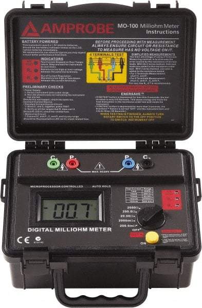 Amprobe - Digital LCD Display, 2,000 Megohm Electrical Insulation Resistance Tester & Megohmmeter - Powered by AA Battery - Best Tool & Supply