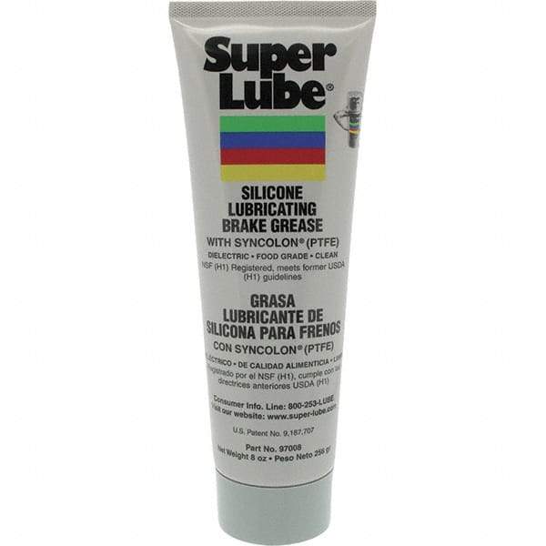 Synco Chemical - 8 oz Tube Silicone General Purpose Grease - Translucent White/Gray, Food Grade, 500°F Max Temp, NLGIG 2, - Best Tool & Supply