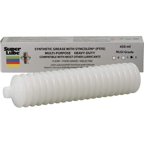 Synco Chemical - 450 mL Cartridge Synthetic Grease Cartridge - Translucent White, Food Grade, 450°F Max Temp, NLGIG 2, - Best Tool & Supply