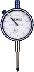 Fowler - 1" Range, 0-100 Dial Reading, 0.001" Graduation Dial Drop Indicator - 2-1/4" Dial, 0.1" Range per Revolution, Revolution Counter - Best Tool & Supply