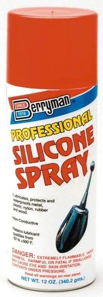 Berryman Products - 12 oz Aerosol Automotive Professional Silicone Spray - Light Hydrotreated Naphtha - Best Tool & Supply