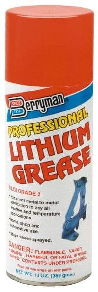 Berryman Products - 11 oz Aerosol Lithium Extreme Pressure Grease - Opaque, Extreme Pressure, 120°F Max Temp, - Best Tool & Supply