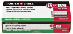 Porter-Cable - 18 Gauge 5/8" Long Brad Nails for Power Nailers - Grade 2 Steel, Galvanized Finish, Brad Head, Chisel Point - Best Tool & Supply