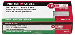 Porter-Cable - 18 Gauge 3/4" Long Brad Nails for Power Nailers - Grade 2 Steel, Galvanized Finish, Brad Head, Chisel Point - Best Tool & Supply