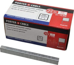 Porter-Cable - 1/2" Long x 3/8" Wide, 22 Gauge Crowned Construction Staple - Grade 2 Steel, Galvanized Finish - Best Tool & Supply