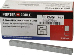 Porter-Cable - 3/8" Long x 3/8" Wide, 22 Gauge Crowned Construction Staple - Grade 2 Steel, Galvanized Finish - Best Tool & Supply