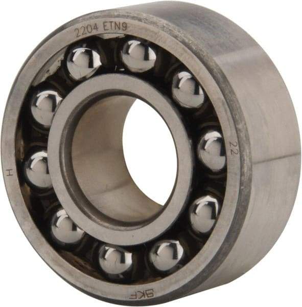 SKF - 20mm Bore Diam, 47mm OD, Open Self Aligning Radial Ball Bearing - 18mm Wide, 2 Rows, Round Bore, 933 Lb Static Capacity, 3,780 Lb Dynamic Capacity - Best Tool & Supply