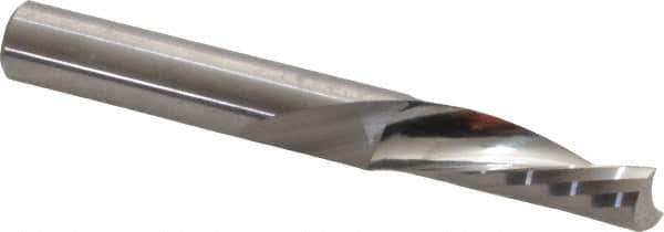 Onsrud - 3/8" Cutting Diam x 1-1/8" Length of Cut, 1 Flute, Downcut Spiral Router Bit - Uncoated, Right Hand Cut, Solid Carbide, 3" OAL x 3/8" Shank Diam, Single Edge, 21° Helix Angle - Best Tool & Supply