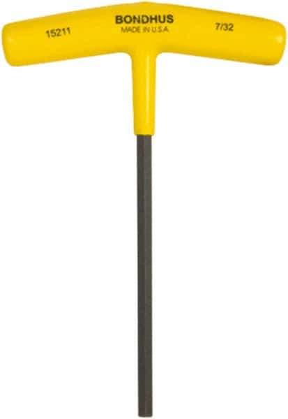 Bondhus - 7/32" Hex, T-Handle Cushion Grip, Hex Key - 6" OAL, Protanium High Torque Steel, Inch System of Measurement - Best Tool & Supply