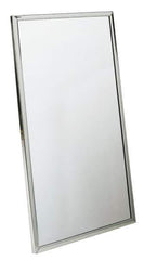 Bradley - 18 Inch Wide x 36 Inch High, Theft Resistant Rectangular Glass Washroom Mirror - Stainless Steel Frame - Best Tool & Supply