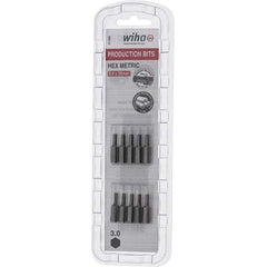 Wiha - 3mm Hex Screwdriver Bit - 1/4" Drive, 1" OAL - Best Tool & Supply