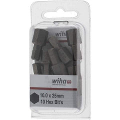 Wiha - 10mm Hex Screwdriver Bit - 1/4" Drive, 1" OAL - Best Tool & Supply