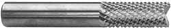 Accupro - 1/4" Diam, 1" LOC, Fishtail Point End, Solid Carbide Diamond Pattern Router Bit - Right Hand Cut, 3" OAL, 1/4" Shank Diam, Use on Fiberglass - Best Tool & Supply