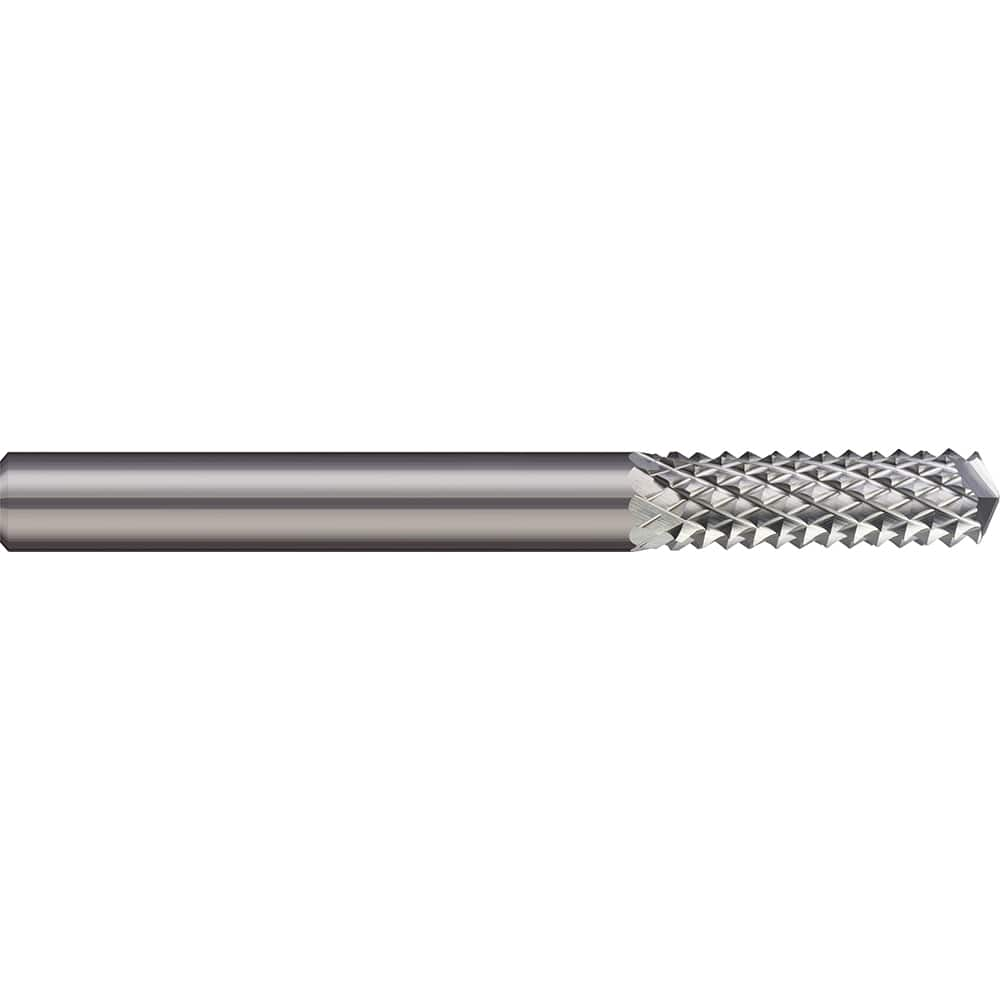 Micro 100 - 1/4" Diam, 1" LOC, 1/4" Shank Diam, 135° Drill Point Diamond-Pattern Router Bit - Exact Industrial Supply