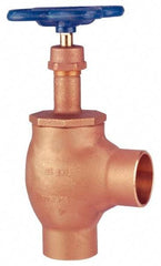 NIBCO - 1/2" Pipe, Class 125, Soldered Bronze Renewable Angle Gate Valve - 200 WOG, 125 WSP, Screw-In Bonnet - Best Tool & Supply