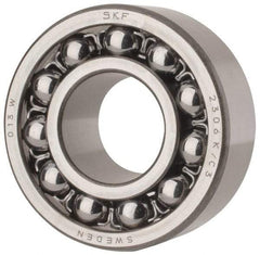 SKF - 30mm Bore Diam, 72mm OD, Open Self Aligning Radial Ball Bearing - 27mm Wide, 2 Rows, Round Bore, 1,980 Lb Static Capacity, 7,010 Lb Dynamic Capacity - Best Tool & Supply