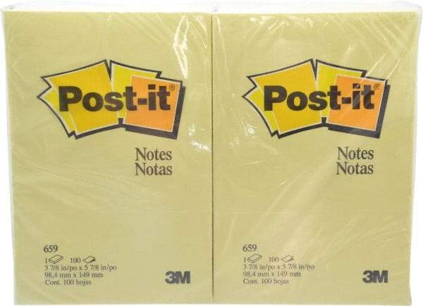 3M - 100 Sheet, 4 x 6", Note Pad/Writing Pad/Notebook - Yellow - Best Tool & Supply