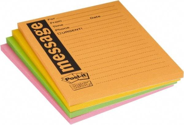 3M - 90 Sheet, 4 x 5", Note Pad/Writing Pad/Notebook - Yellow - Best Tool & Supply