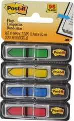 3M - Self-Stick Page Flags Style: Arrow Color: Green, Yellow, Blue, and Red - Best Tool & Supply