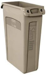 Rubbermaid - 23 Gal Beige Rectangle Trash Can - Polyethylene, 30" High x 22" Long x 11" Wide - Best Tool & Supply