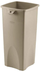 Rubbermaid - 23 Gal Beige Square Trash Can - Polyethylene, 30.9" High x 16-1/2" Long x 15-1/2" Wide - Best Tool & Supply