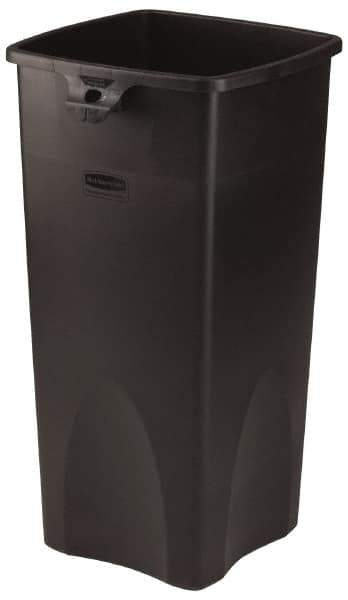 Rubbermaid - 23 Gal Black Square Trash Can - Polyethylene, 30.9" High x 16-1/2" Long x 15-1/2" Wide - Best Tool & Supply