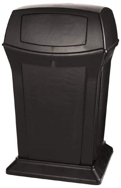 Rubbermaid - 45 Gal Black Square Trash Can - Polyethylene, 41-1/2" High x 24-7/8" Long x 24-7/8" Wide - Best Tool & Supply