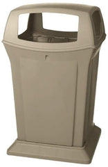 Rubbermaid - 45 Gal Beige Square Trash Can - Polyethylene, 41-1/2" High x 24-7/8" Long x 24-7/8" Wide - Best Tool & Supply