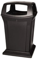 Rubbermaid - 45 Gal Black Square Trash Can - Polyethylene, 41-1/2" High x 24-7/8" Long x 24-7/8" Wide - Best Tool & Supply