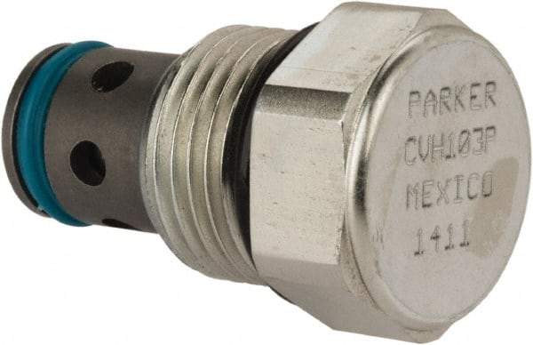 Parker - 16 GPM Steel Hydraulic Control Valve - 7/8-14 Thread, C10-2 Cavity - Best Tool & Supply