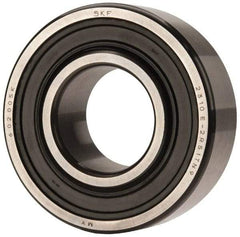 SKF - 50mm Bore Diam, 110mm OD, Double Seal Self Aligning Radial Ball Bearing - 40mm Wide, 2 Rows, Round Bore, 4,500 Lb Static Capacity, 14,300 Lb Dynamic Capacity - Best Tool & Supply