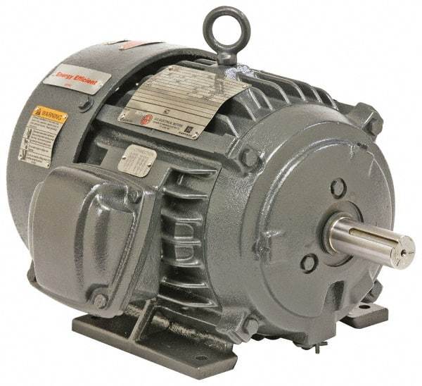 US Motors - 100 hp, TEFC Enclosure, No Thermal Protection, 1,785 RPM, 460 Volt, 60 Hz, Three Phase Energy Efficient Motor - Size 405 Frame, Rigid Mount, 1 Speed, Ball Bearings, 113 Full Load Amps, F Class Insulation, Reversible - Best Tool & Supply