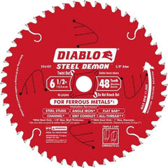 Freud - 6-1/2" Diam, 5/8" Arbor Hole Diam, 48 Tooth Wet & Dry Cut Saw Blade - Carbide-Tipped, Burr-Free Action, Standard Round Arbor - Best Tool & Supply