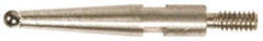 Made in USA - 0.08" Ball Diam, Carbide, Ball Test Indicator Contact Point - 0.78" Contact Point Length, Use with Fowler Test Indicators - Best Tool & Supply