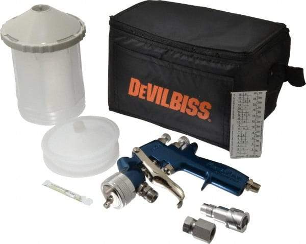 DeVilbiss - Siphon Feed Paint Spray Gun - 24 oz Capacity, 100 Max psi, 9.9 to 40 CFM, For Enamels, Epoxies, Lacquers, Polyurethanes, Primers, Sealers, Stains, Thinned Latex, Varnishes - Best Tool & Supply