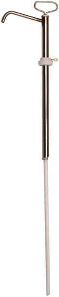 Value Collection - 3/4" Outlet, Stainless Steel Hand Operated Drum Pump - 8 oz per Stroke, 45" OAL, For Solvents, Acids & Other Corrosive Chemicals - Best Tool & Supply