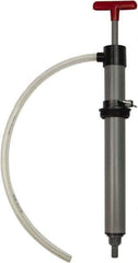 Value Collection - 19/32" Outlet, PVC Hand Operated Drum Pump - 8 oz per Stroke, 22" OAL, For Most Liquid Chemicals - Best Tool & Supply